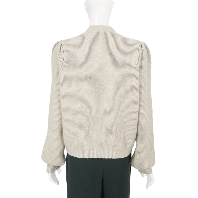 Cream long sleeves cardigan sweater